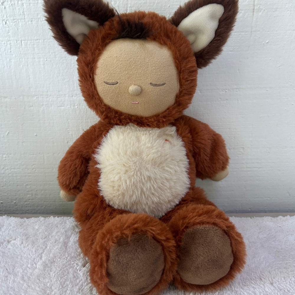 Olli Ella Cozy Dinkum Pip the Fox Plush Doll Brown Rust White Rainbow Limited Ed